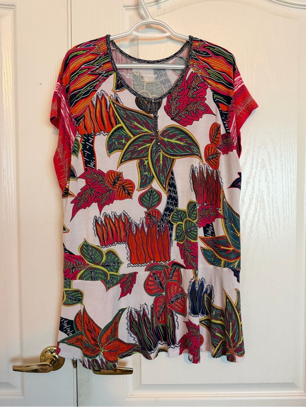 Soft Surroundings Tropical Floral Tunic Top – Size XL (18)
